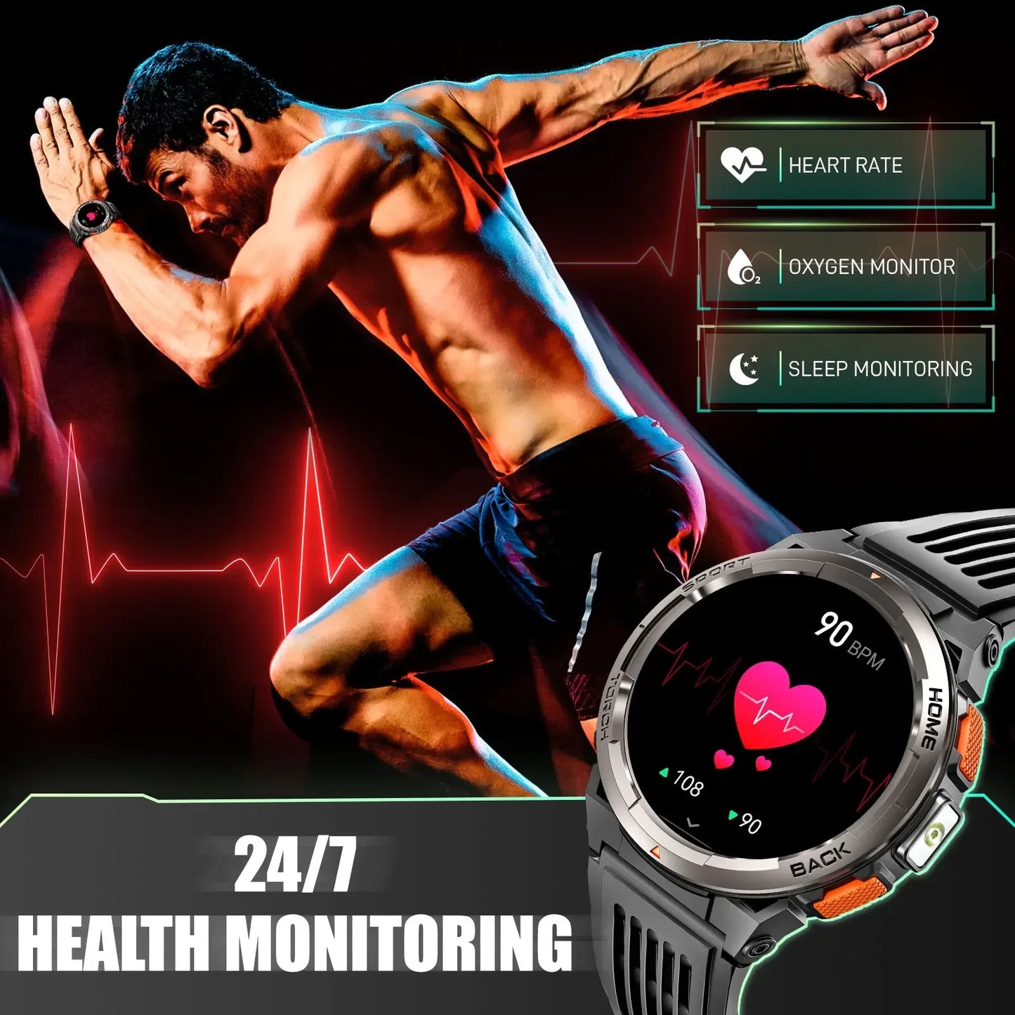 EIGIIS Smart Watch KE5 2024 3ATM Waterproof Sports Watch