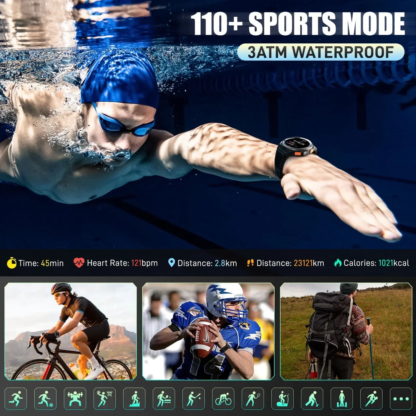 EIGIIS Smart Watch KE5 2024 3ATM Waterproof Sports Watch